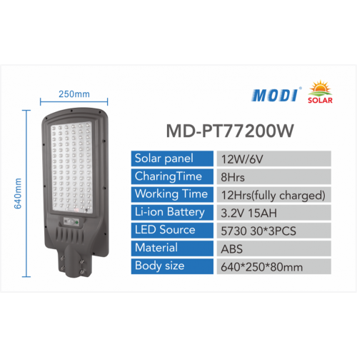 Lampu sloar bersepadu 200w