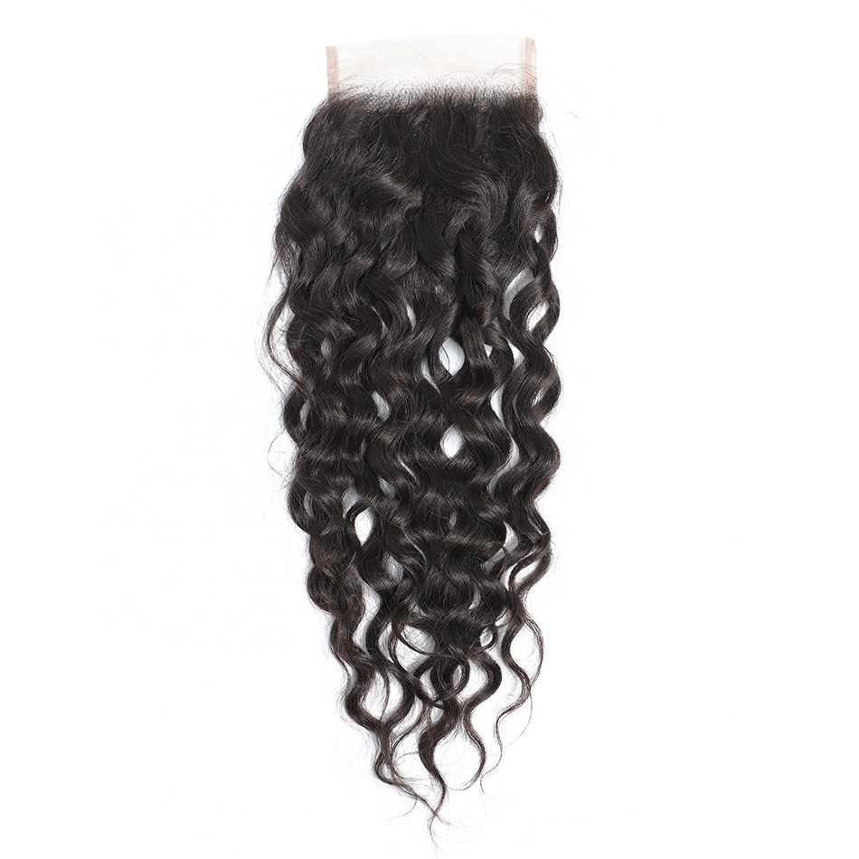 Brazilian Virgin Human Hair Closure Water Wave 4x4 Lace Closure