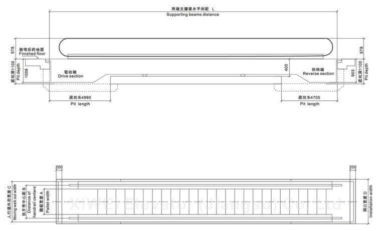 XIWEI Escalator Manufacturer Floor Escalator Elevator With Motor Over-load Protection