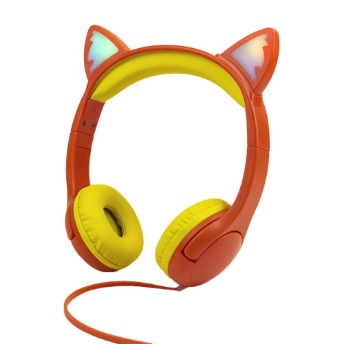 85dB kids cat ears LED glowing headset