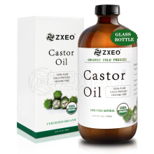 Castor Oil Organic Cold Pressed Unrefined 100% Pure Castor Oil,Hexane Free,Organic Castor Oil for Face,Hair Growth,Eyelashes
