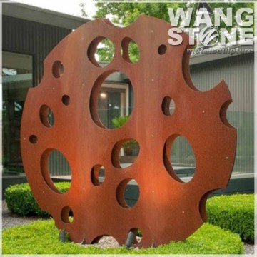 Corten Steel Laser Cut Decorations Metal Hollow Sphere