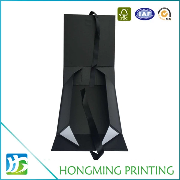 Matte Black Paper Cardboard Folding Jewelry Box