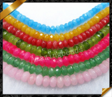 Wholesale Natural Faceted Rondelle Jade Beads, Bulk Sales Multicolor Gemstone Beads (GB0128)