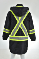 Hi Vis Class 3 Hooded Bomber Winter Safety Jacket Reflekterande Vattentät