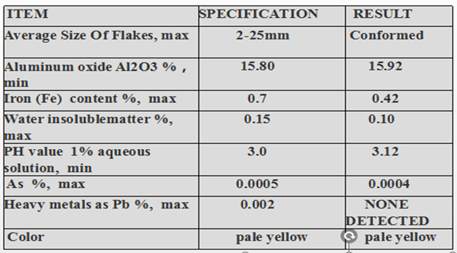 aluminium sulphate flake