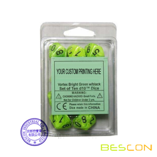 Dice Set in Custom Blister Packing