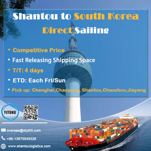 Fret maritime de Shantou à Inchon en Corée