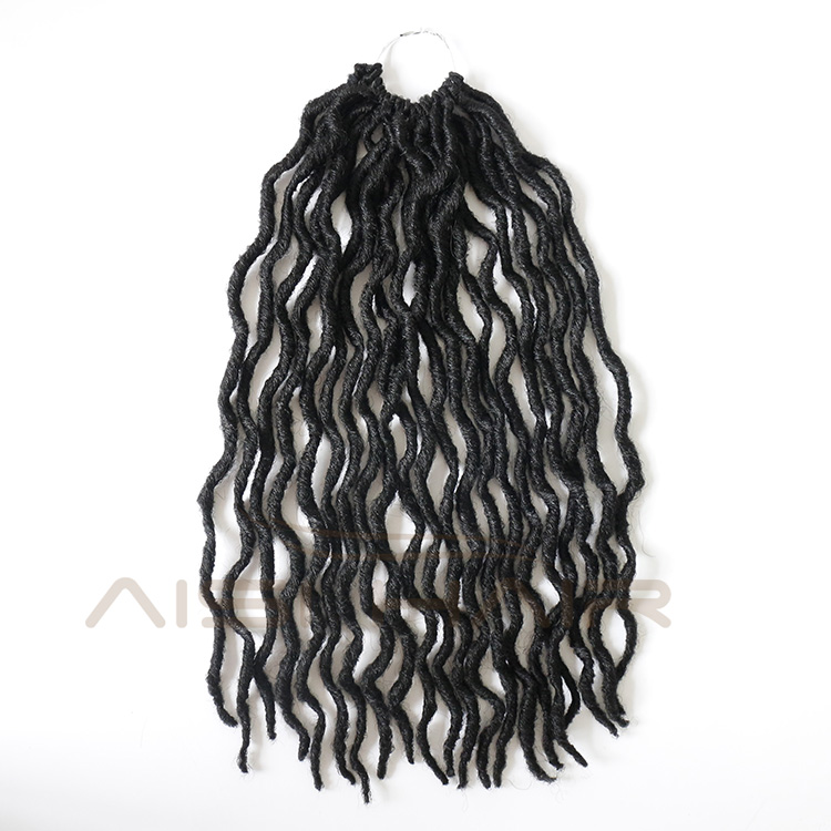 Aisi Hair 14 Inch Crochet Hair Braids Faux Locs Synthetic Pre Loop Crochet Curly Goddess Hair Braids for Black Women