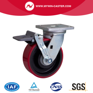 Heavy 6 Inch 750Kg Plate Brake TPU Caster