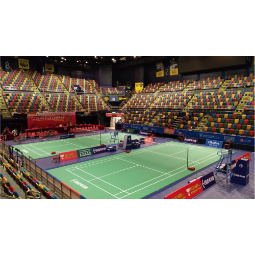 Pisos esportivos de badminton com certificação BWF na cor verde