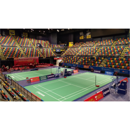 हरा रंग BWF प्रमाणित बैडमिंटन खेल फर्श