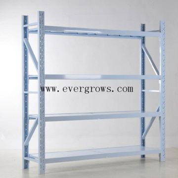 Industrial cold storage medium duty long span shelving system