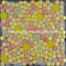 bright color ceramic pebble iridescent mosaic tile for bathroom decoration