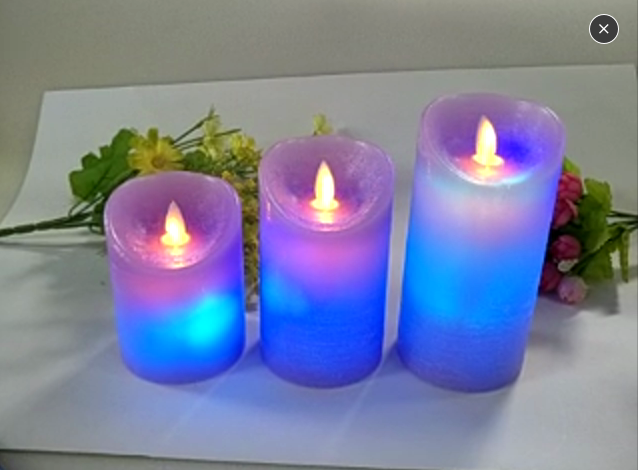 Colorful pillar candle