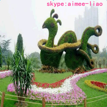 Q081437 wholesale artificial phoenix animal ornamental plastic animal topiary artificial grass animal