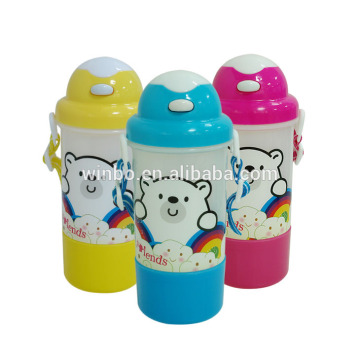 Straw drinking cartoon kids bottle water