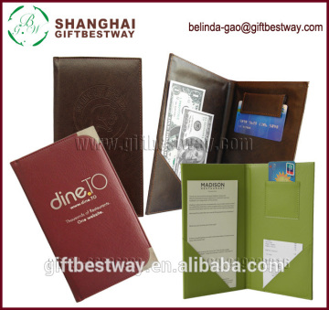 hot sale free sample wholesale restaurant bill folder leather