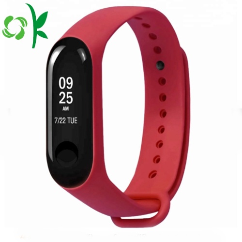 Prémio Design logotipo vermelho Silicone Smart Watch Strap