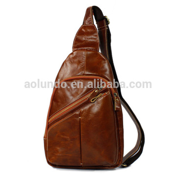 Good quanlity cowhide chest bag men leather shoulder bag