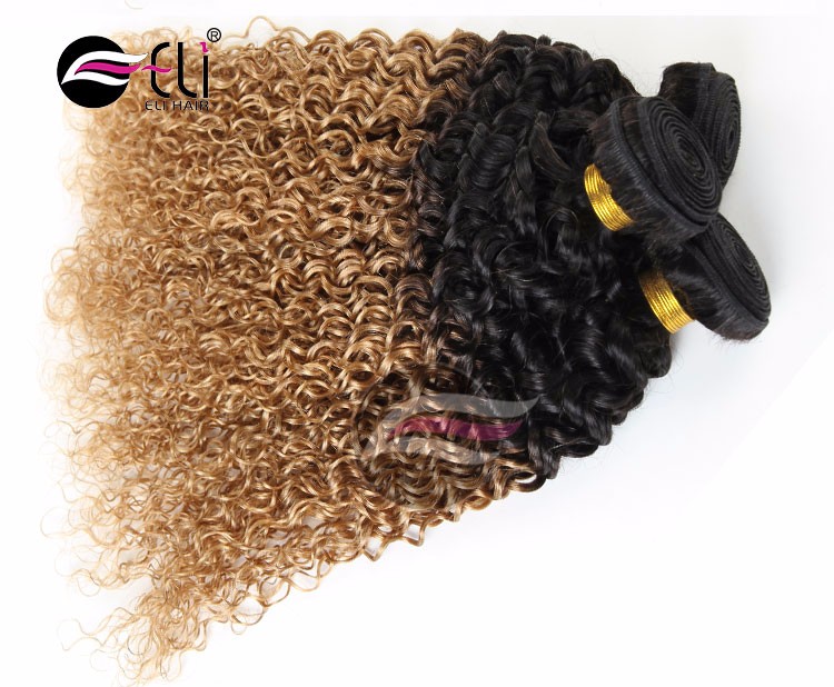 Honey Blonde Color 27 Curly Weave Brazilian Hair Platinum Blonde Human Hair Extension Braiding