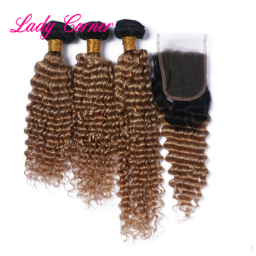 Wholesale different style omber human hair with full end, deep wave hair extension in zambia