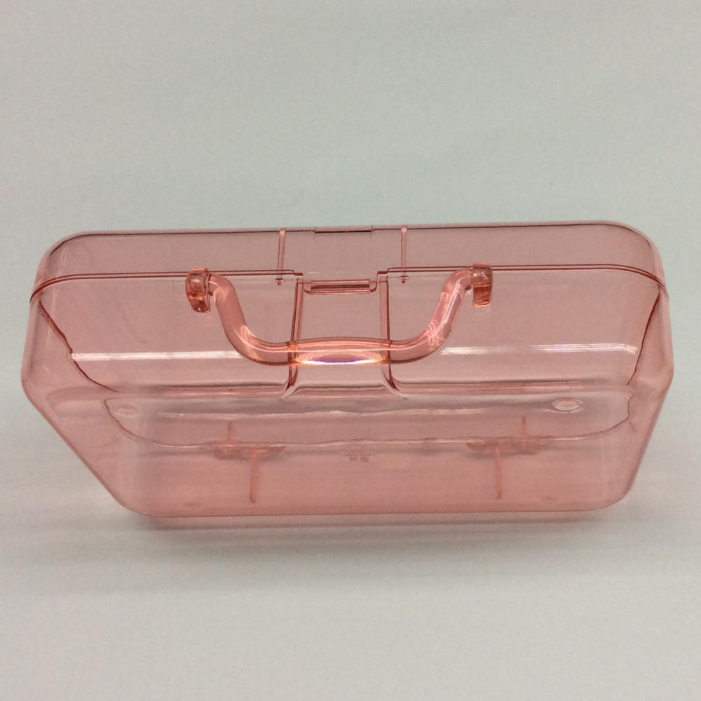 Plastic portable transparent cosmetics storage box