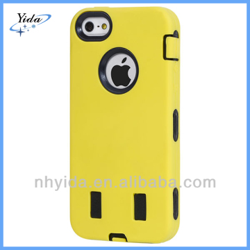 Yellow Silicone 2in1 Hard Matte Case For iPhone 5