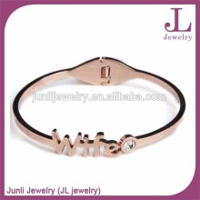 Stainless Steel Cutout Wife Bangle IP Rose Gold Plated Bangle