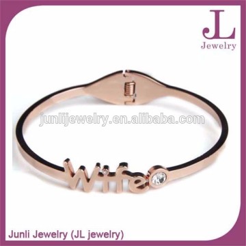 Stainless Steel Cutout Wife Bangle IP Rose Gold Plated Bangle