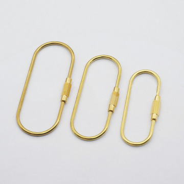 Antique Brass Oval Key Chain