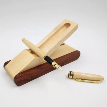 Luxury Customized Engraved Wood Fountain Pen Set with Case