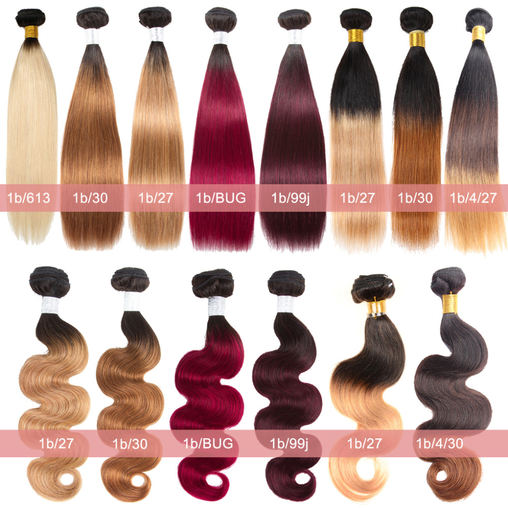 Factory Direct Sale Cuticle Aligned Deep Wave Hair With Indian 1B 30 Ombre Color