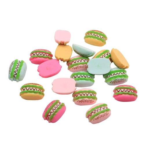 Kawaii Hamburger Resin Charms Simulation Food Diy Decoration Children Play Doll Kitchen Accessories Toys Gifts