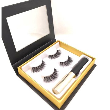 Cils de vison synthétiques Cils 100% fourrure de vison avec eye-liner magnétique