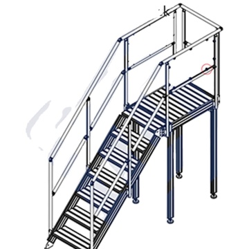 Aluminum Ladders Mobile Maintenance Platform with Industrial Safety Stairs and Handrails