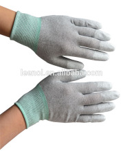 Grey ESD Safe Anti-static PU Finger Top Coated Work Gloves for Electronic Works