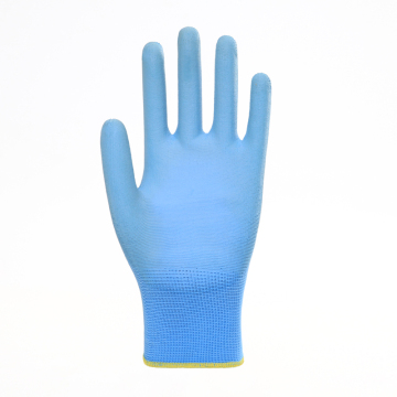 Polyester Liner with PU Coated Safety Gloves