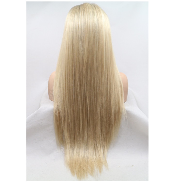 U Part 1X4 Ombre  Mix Honey Blonde Wig Middle Part Synthetic Hair Top Lace Frontal Wig