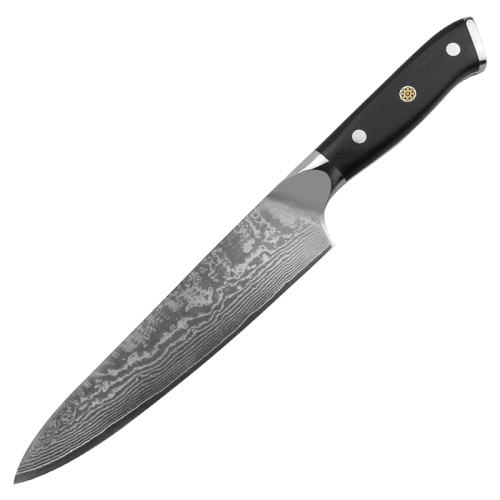 G10 Handle Hammered Blade Damascus Gyuto Knife