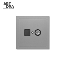 ARTDNA Skin Feel Gray Single TV Data Antenna Cable Wall Outlet Electric Socket For Home