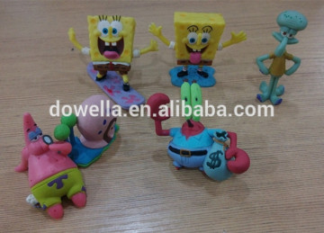 3D plastic cartoon SpongeBob action animal figure,PVC Figure for kids