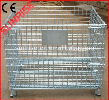 foldable galvanized wire mesh stacking baskets