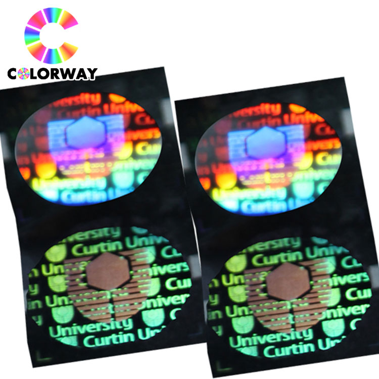 custom genuine 2 layers 3d rainbow/silver/gold self adhesive holographic label,hologram sticker,lamination holographic film