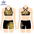 Custom Strap Sublimated Cheer Sport Bra жана кыска