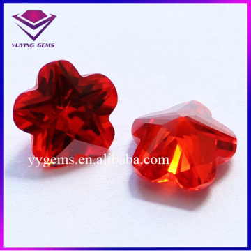 Fabulous Orange Color Flower Cubic Zirconia CZ Gemstone Beads