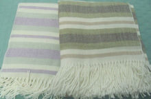100% Acrylic Stripe yarn dyed Throw Blanket
