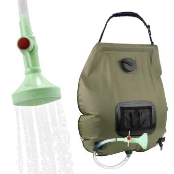 Outdoor Travel Shower Bag with Removable Hose and Solar Heating