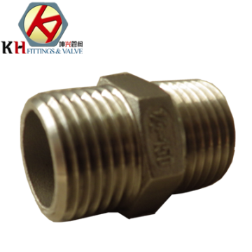 Stainless Steel Casting Pipe Fittings BSP NPT Thread Hexagon Pipe Nipples