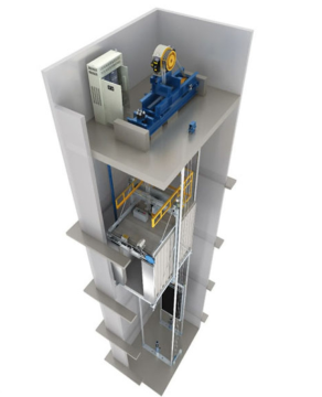 There is a machine room passenger elevator (XWK300)